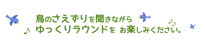 鳥のさえずりを聞きながら、ゆっくりラウンドをお楽しみください